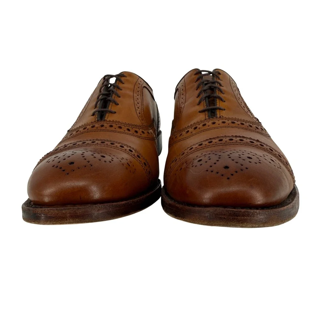 Allen Edmonds Strand Size 11 3E Wide Brown Leather Brogue Oxford Matching Belt